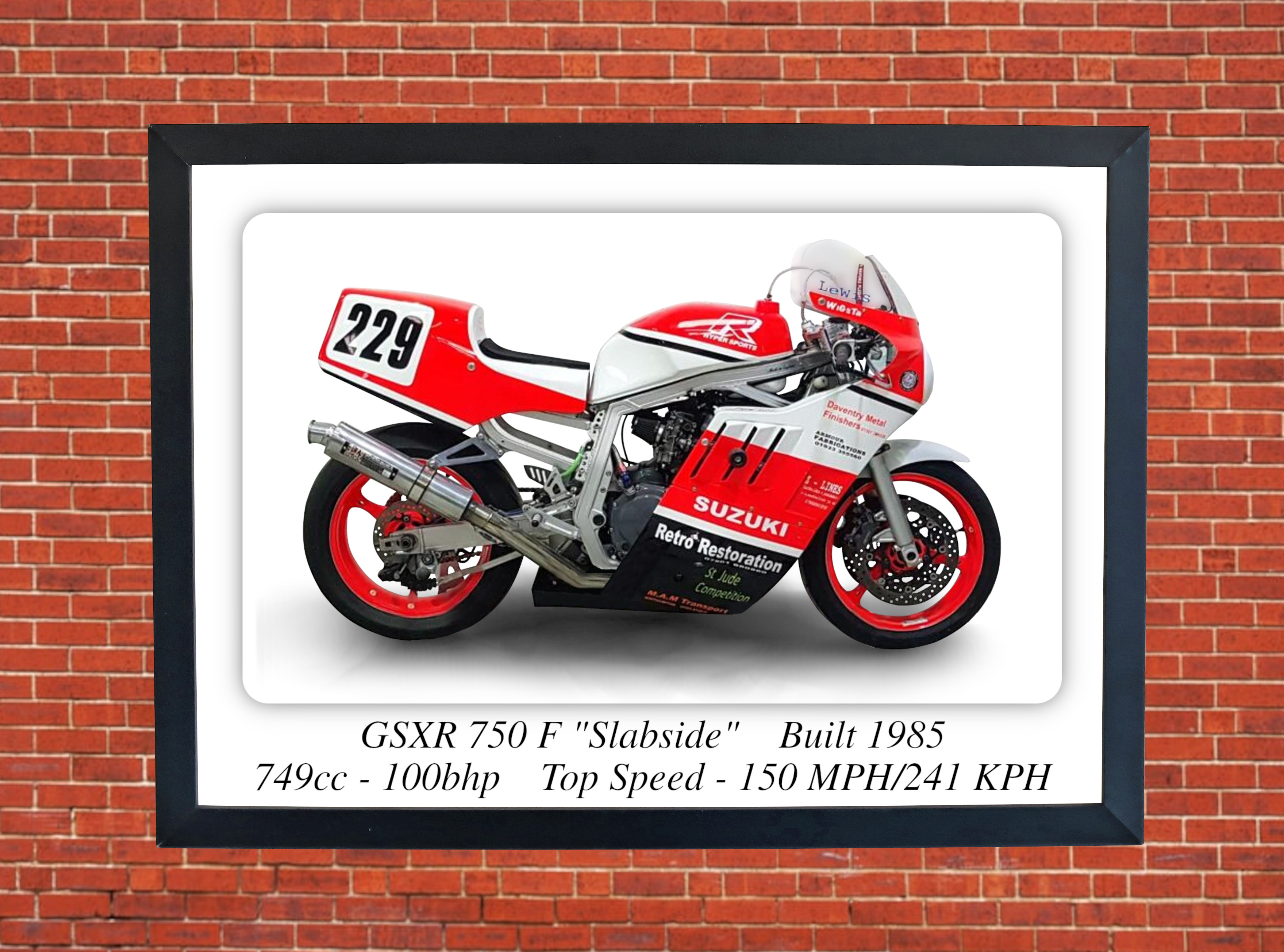 Suzuki GSX-R 750 Slabside Race Bike - A3 Poster